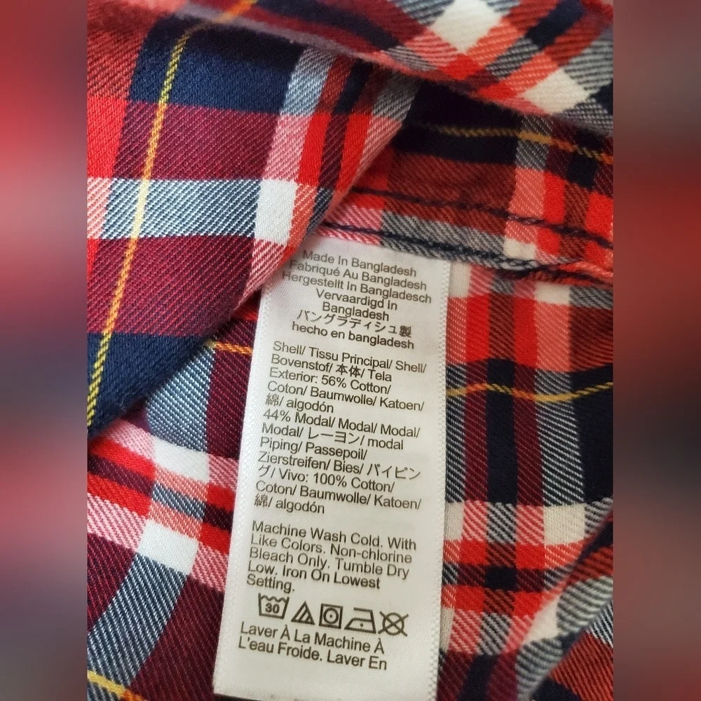 J.Crew Size XL Plaid Red and Blue Pajama Set